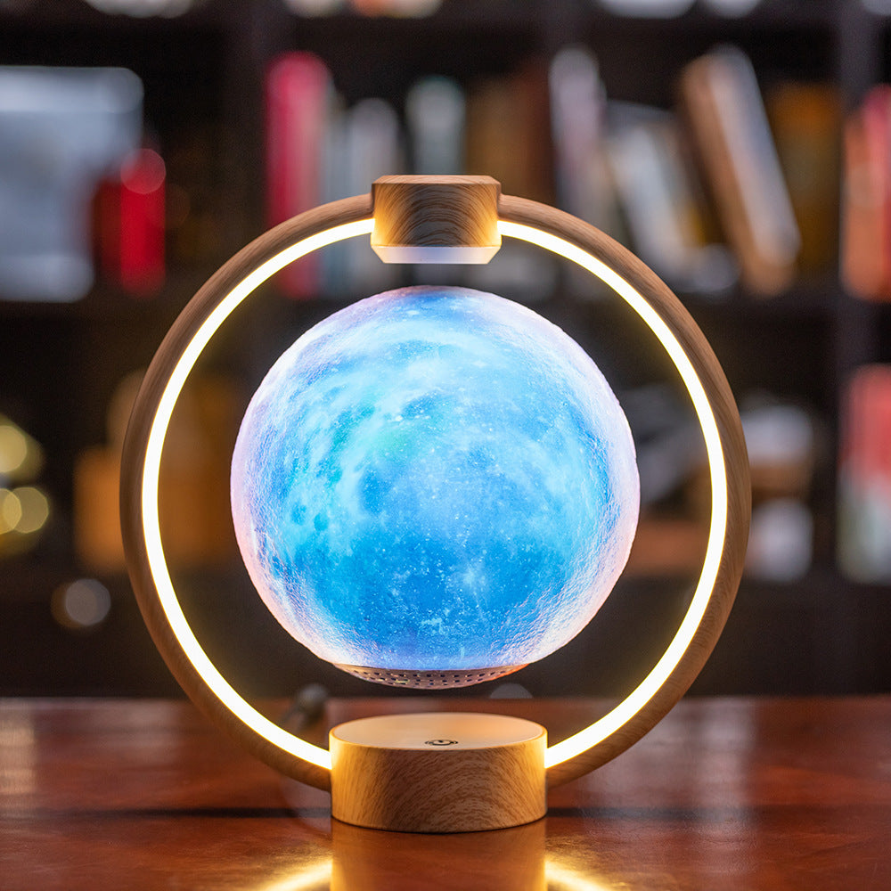 Maglev Moon Light Bluetooth Speaker with 3D Stereo Colorful Glare - Indoor Night Light