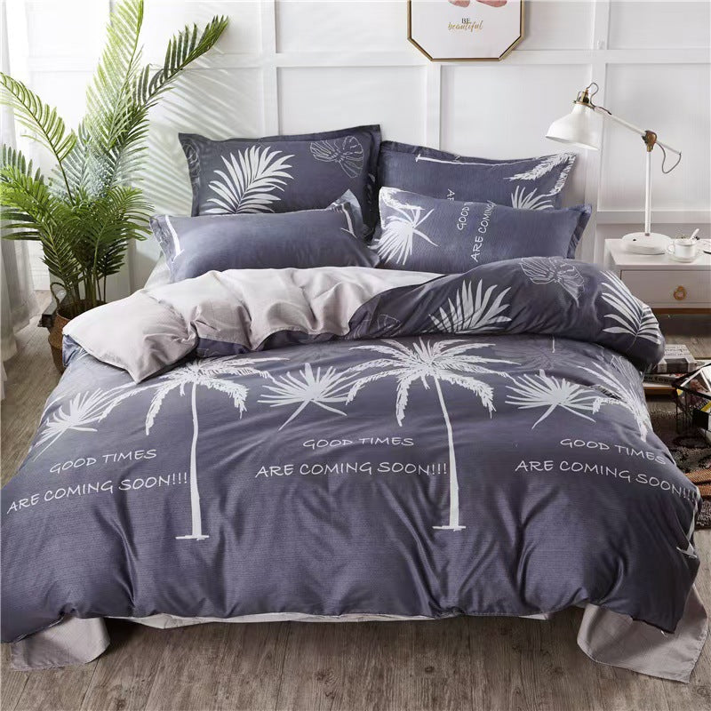 Four-Piece Bedding Set with Pillowcases and Quilt Cover - Multiple Sizes & Patterns