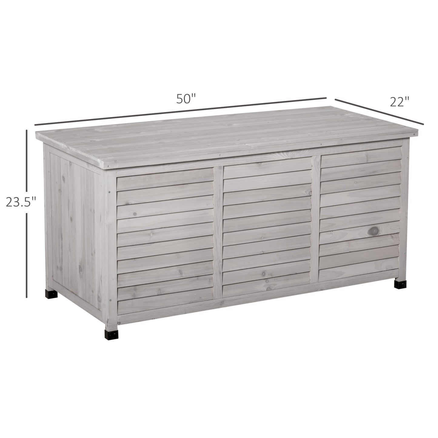 75 Gallon Wooden Deck Storage Box - Outdoor Weatherproof Garden Tool Chest