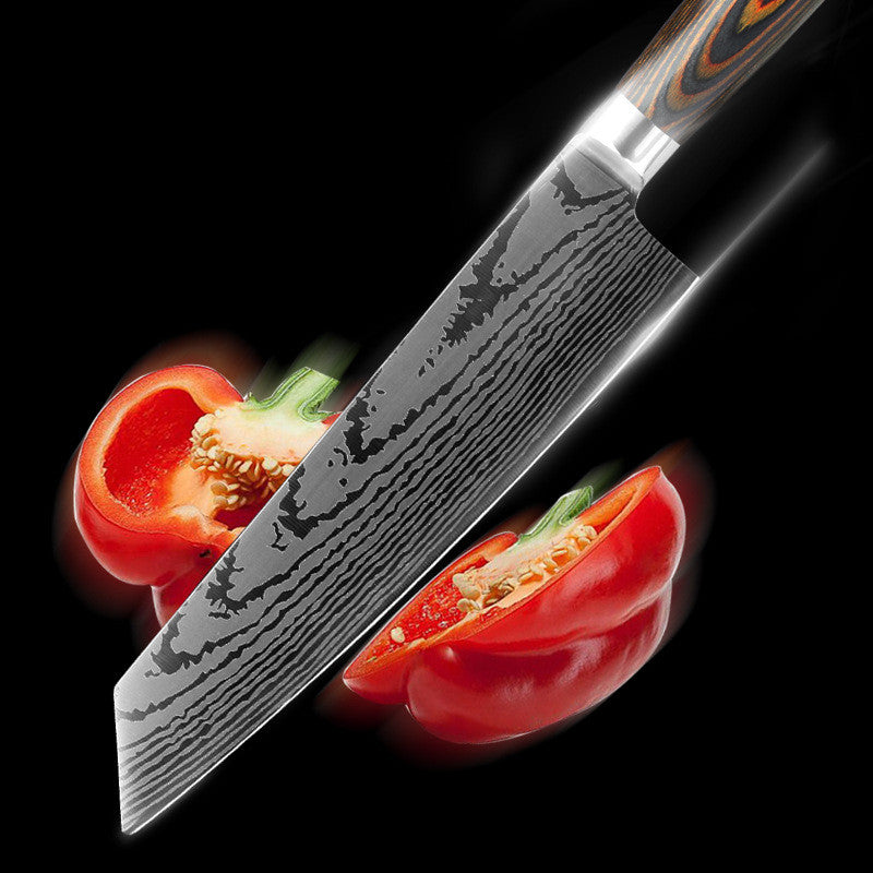 Stainless Steel Kitchen Knife Set - Multiple Sizes with Chef and Utility Knives