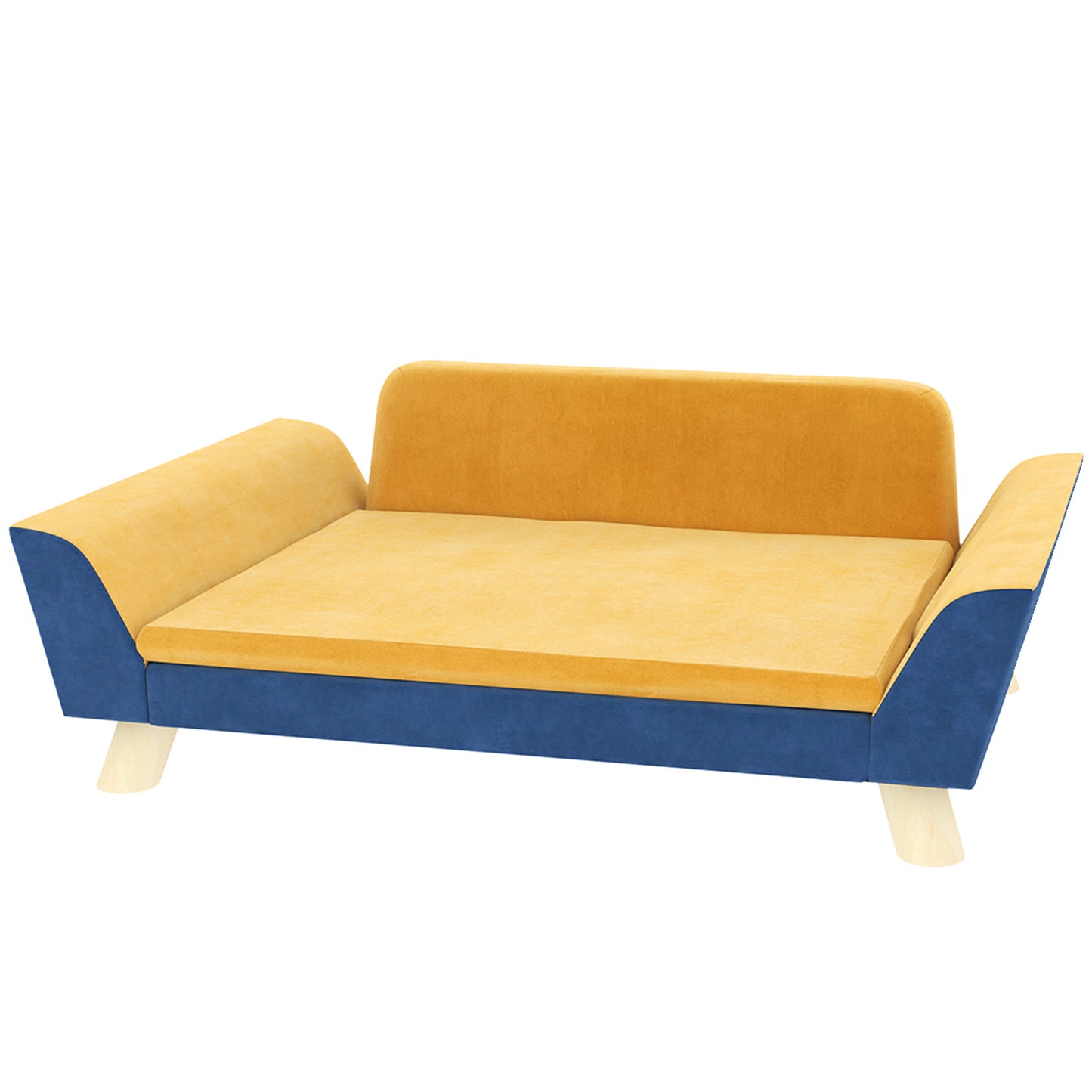 Small Dog Sofa Bed with Washable Cushion Non-Slip Feet Orange 820x230x560mm