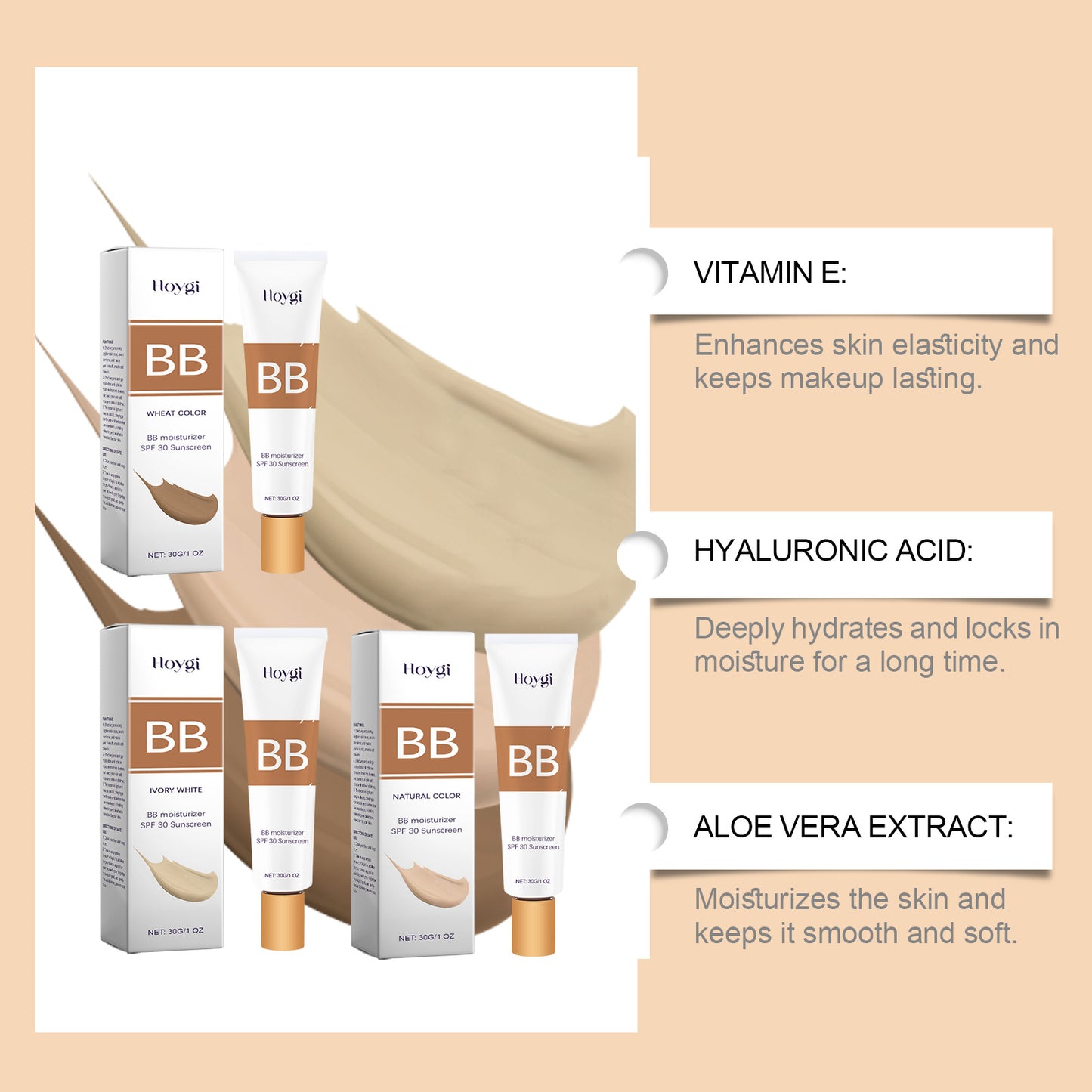 Lightweight Liquid Foundation Concealer BB Cream SPF Protection for All Skin Types