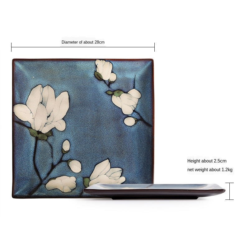 Hand-Painted Ceramic Bowls and Plates - Creative Under-glaze Dinnerware Set