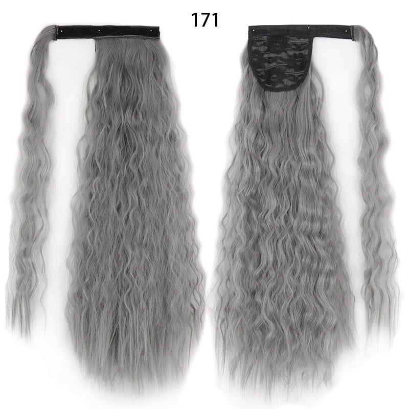 Water Wave Ponytail Wig with Velcro Band High Temperature Synthetic Hair