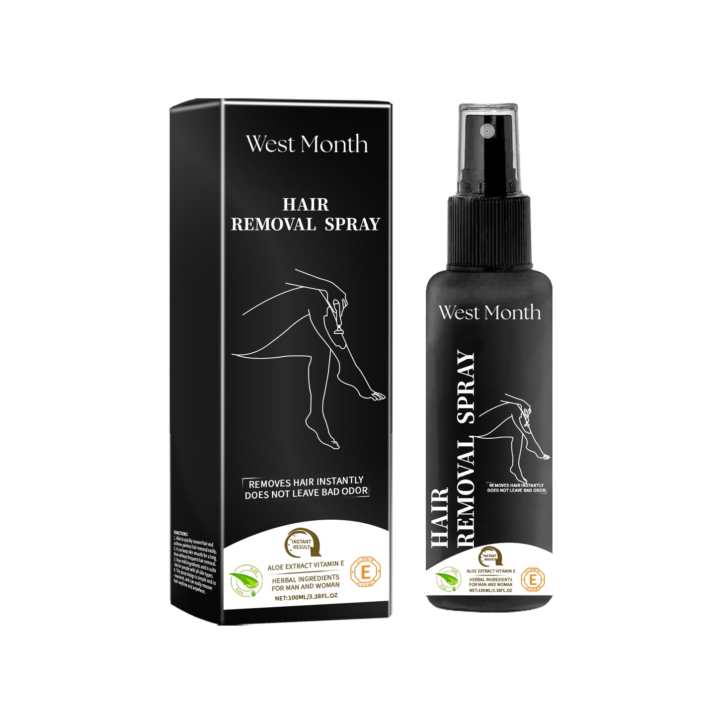 Gentle Hair Removal Spray for Body - 100ml Smoothing Skin Care Treatment