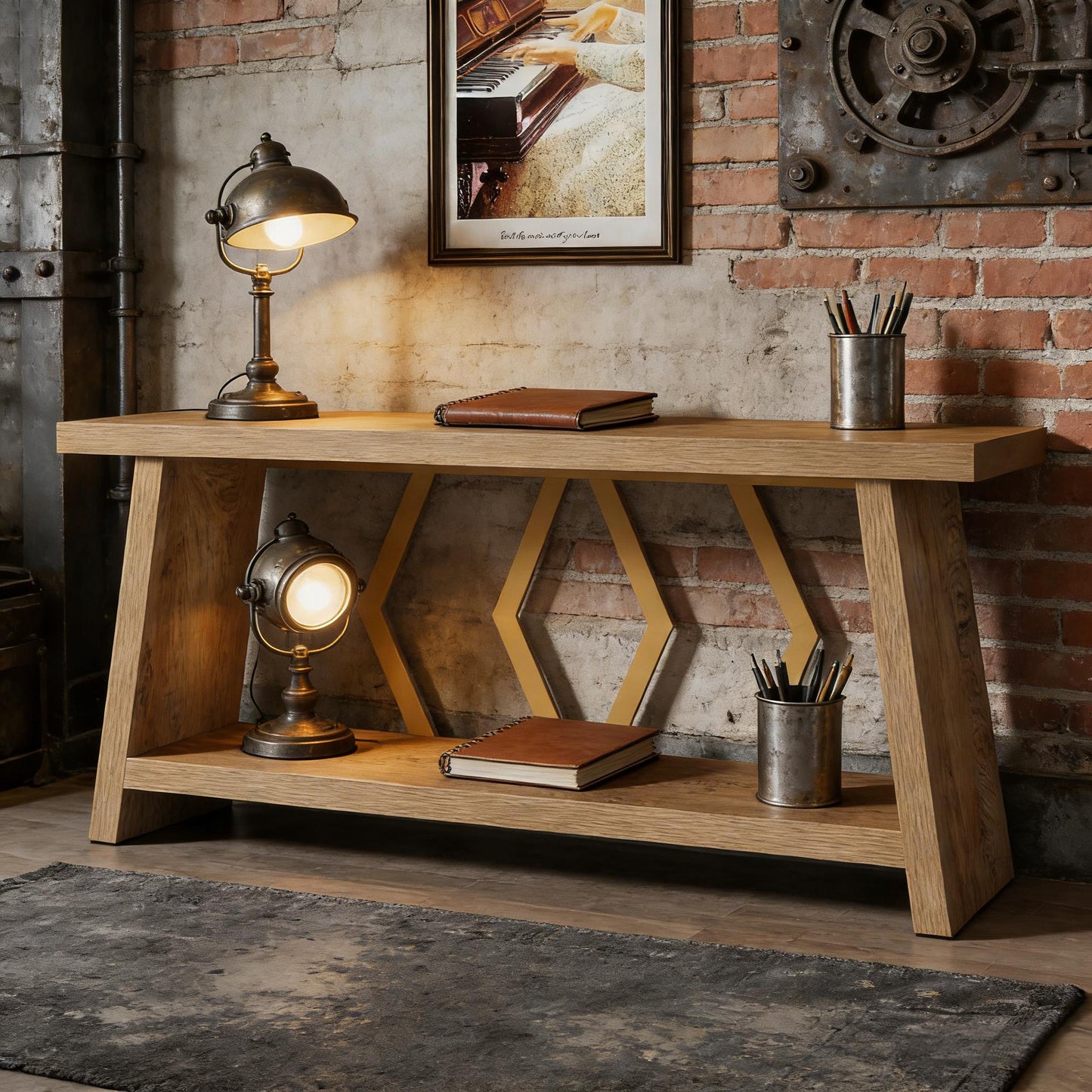 Sofa Console Table - 70.86 Inch Storage Entryway Table
