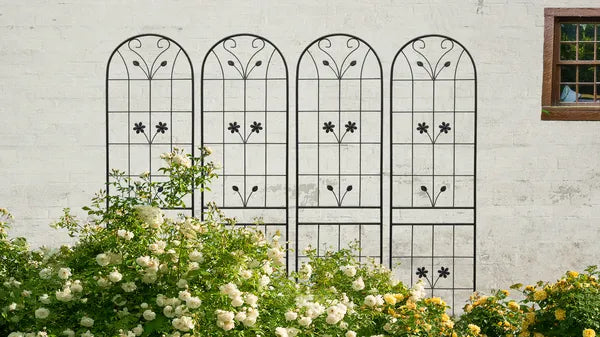 Metal Garden Trellis 86.7" x 19.7" - Rustproof Support for Climbing Plants