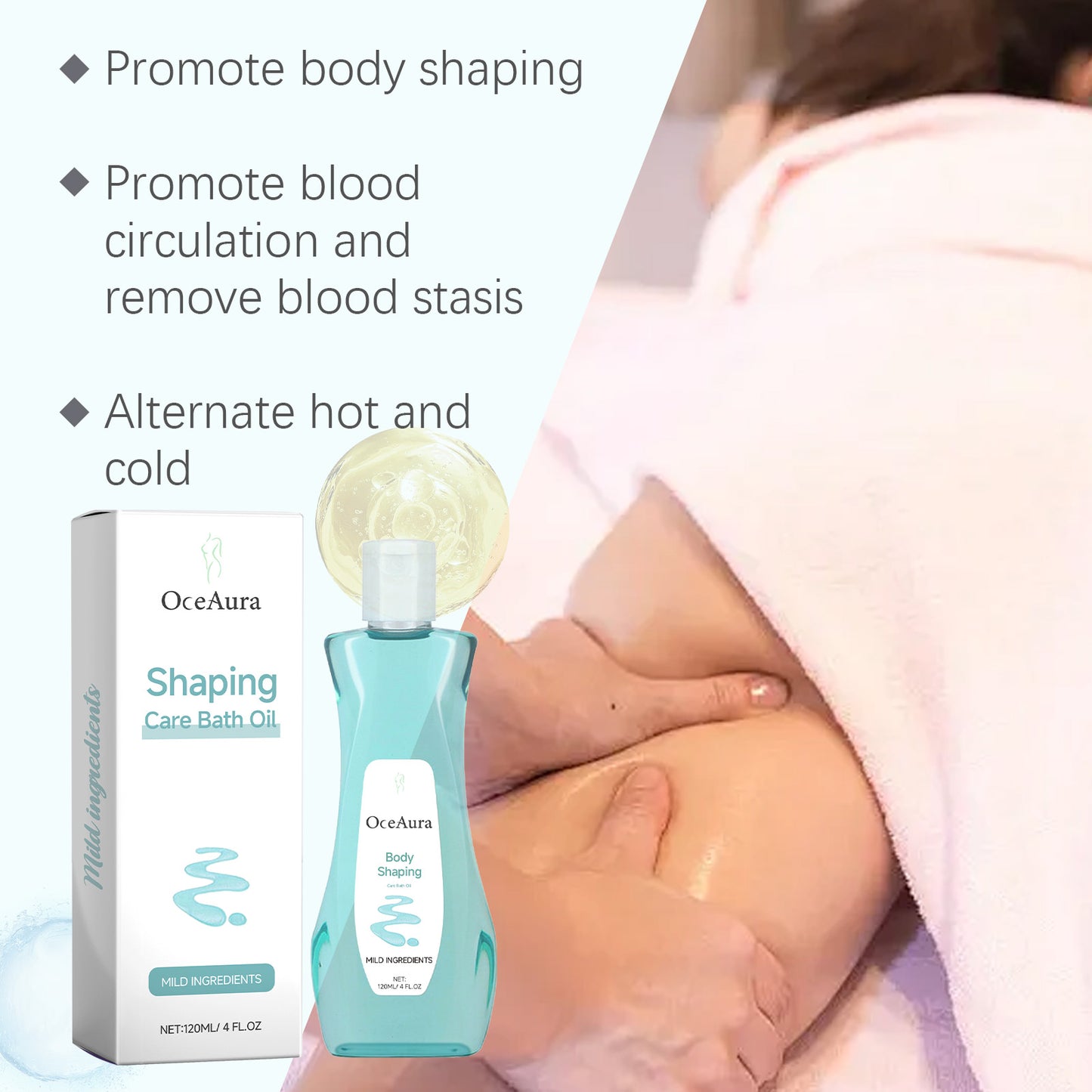 Moisturizing Shower Body Oil - Herbal Firming & Massage Treatment 120ml
