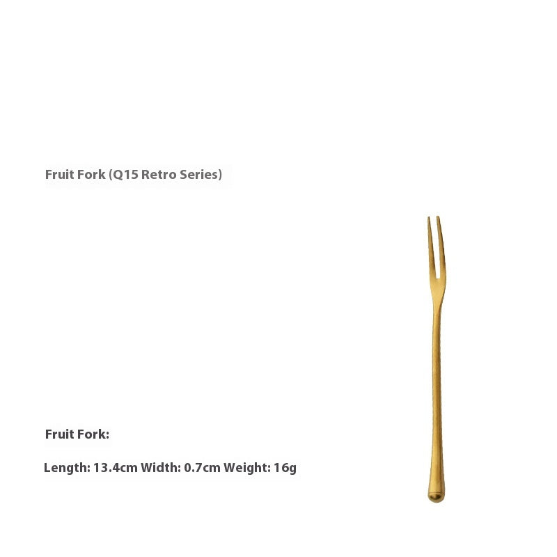 Stainless Steel Stir Knife Fork Spoon Set - Japanese-Style Distressed Kitchen Utensils