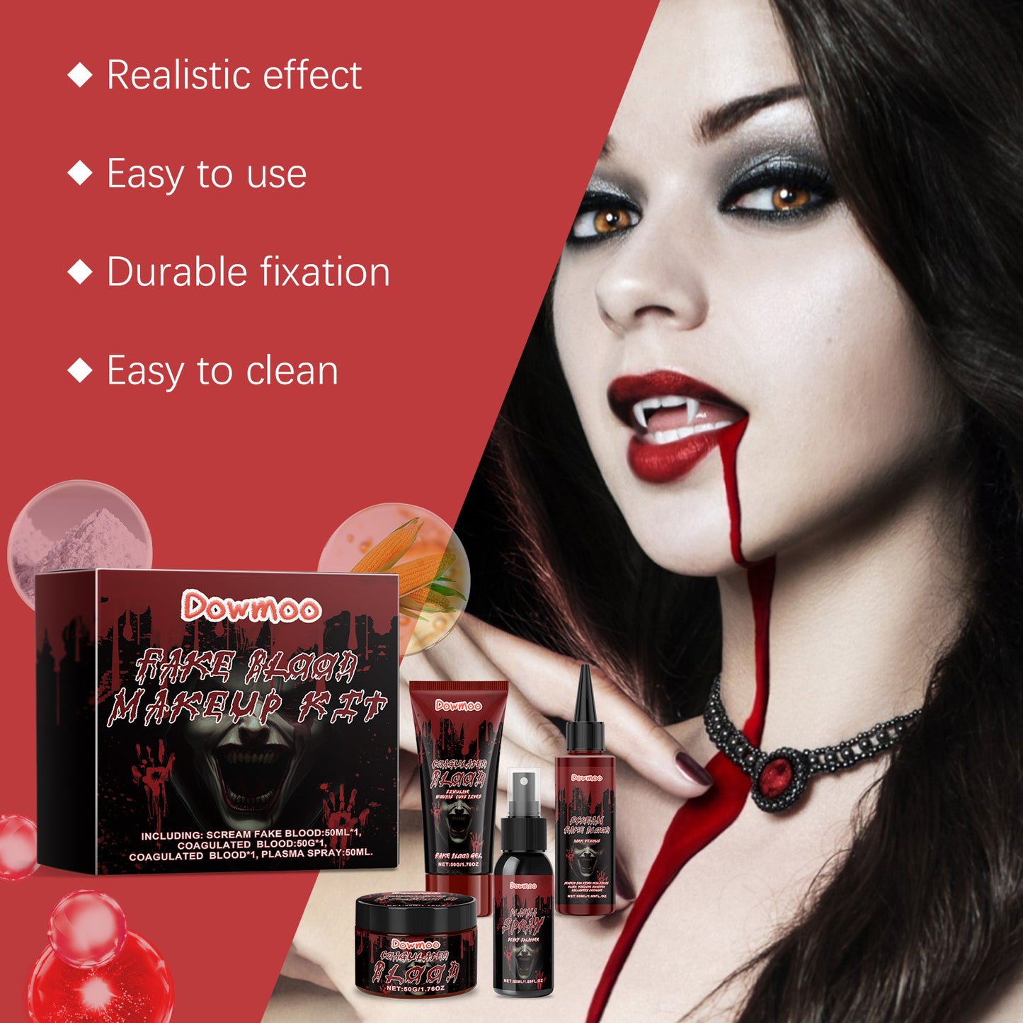 Realistic Halloween Makeup Effects Set - Safe & Easy Application