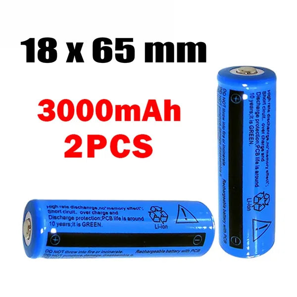 Rechargeable 3000mAh 3.7V Li-ion Battery for Flashlights & Power Tools - Multiple Quantities
