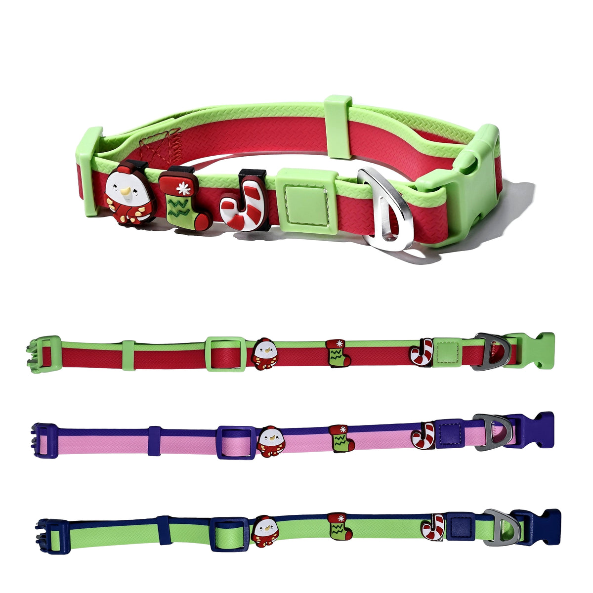 Dual-Color Embossed Pet Leash Set with DIY Accessories - Waterproof & Durable