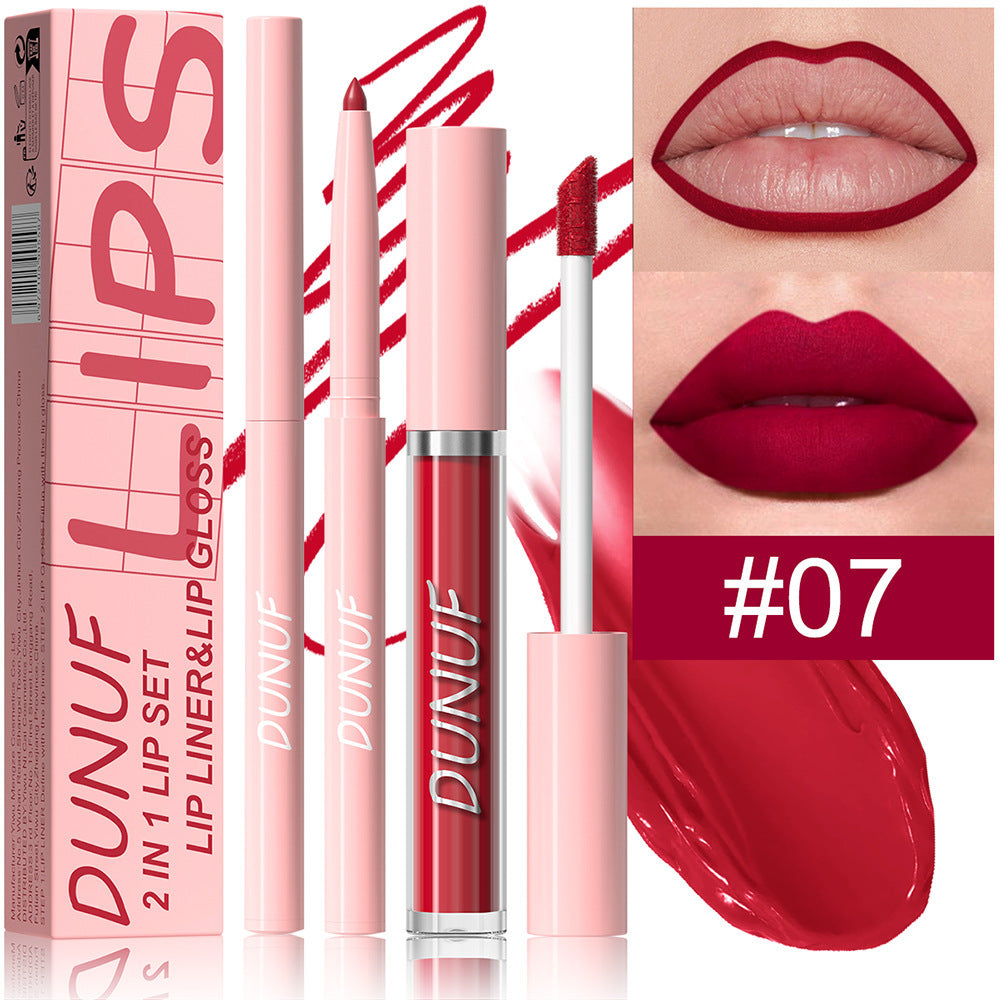 Velvet Matte Lip Glaze Set - Long-lasting, Highly Pigmented Lipstick for Natural Nude Look