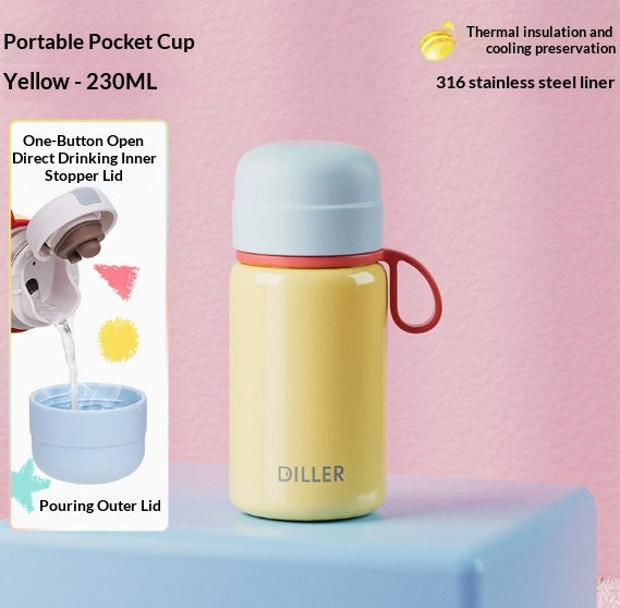 Mini Stainless Steel Water Bottle Pocket Thermos Compact Portable Drinkware