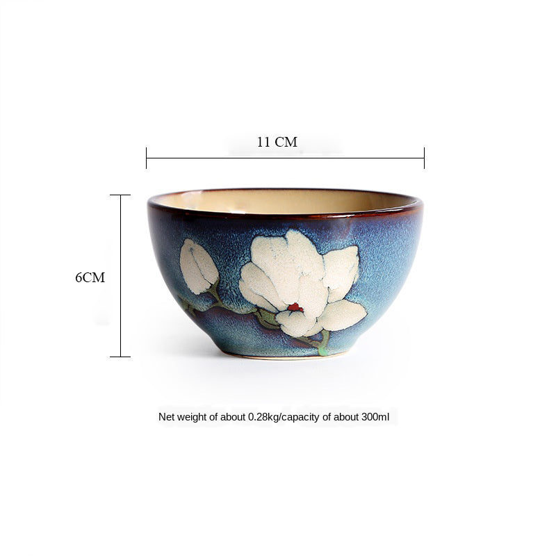 Hand-Painted Ceramic Bowls and Plates - Creative Under-glaze Dinnerware Set