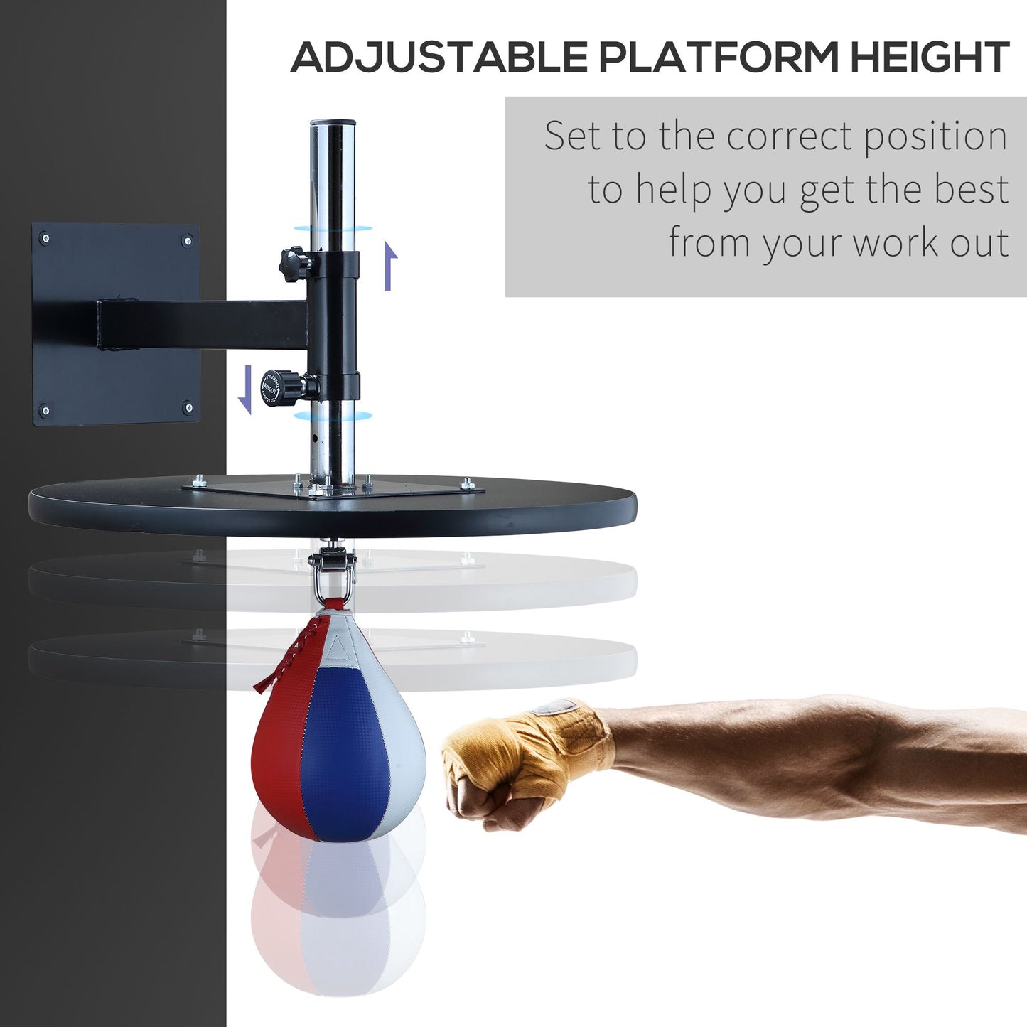 Adjustable Speed Bag Wall Mount - Heavy-Duty Boxing Training Equipment