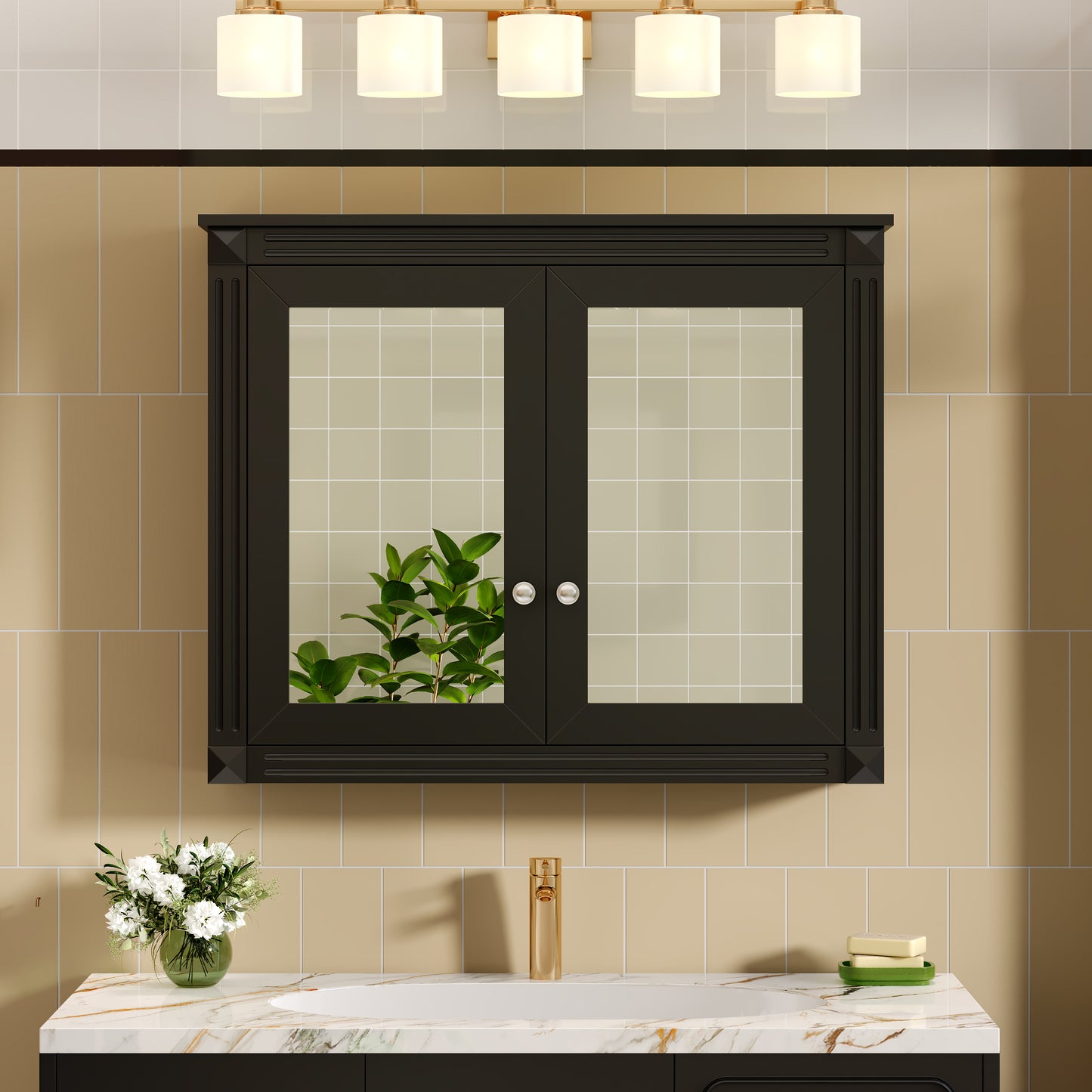 36 X 28 Medicine Cabinet, Wall Mounted Bathroom Storage Modern