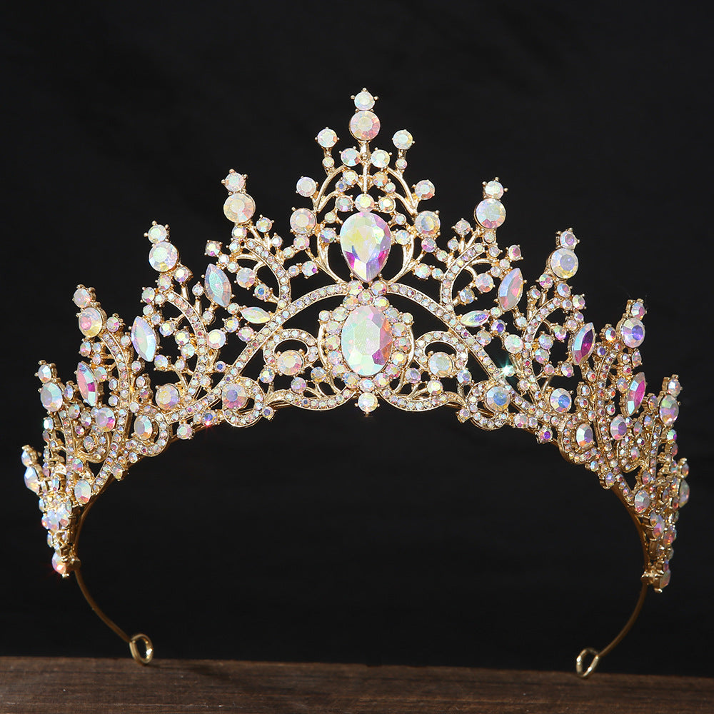 Shimmering Crystal Bridal Crown with White Rhinestones