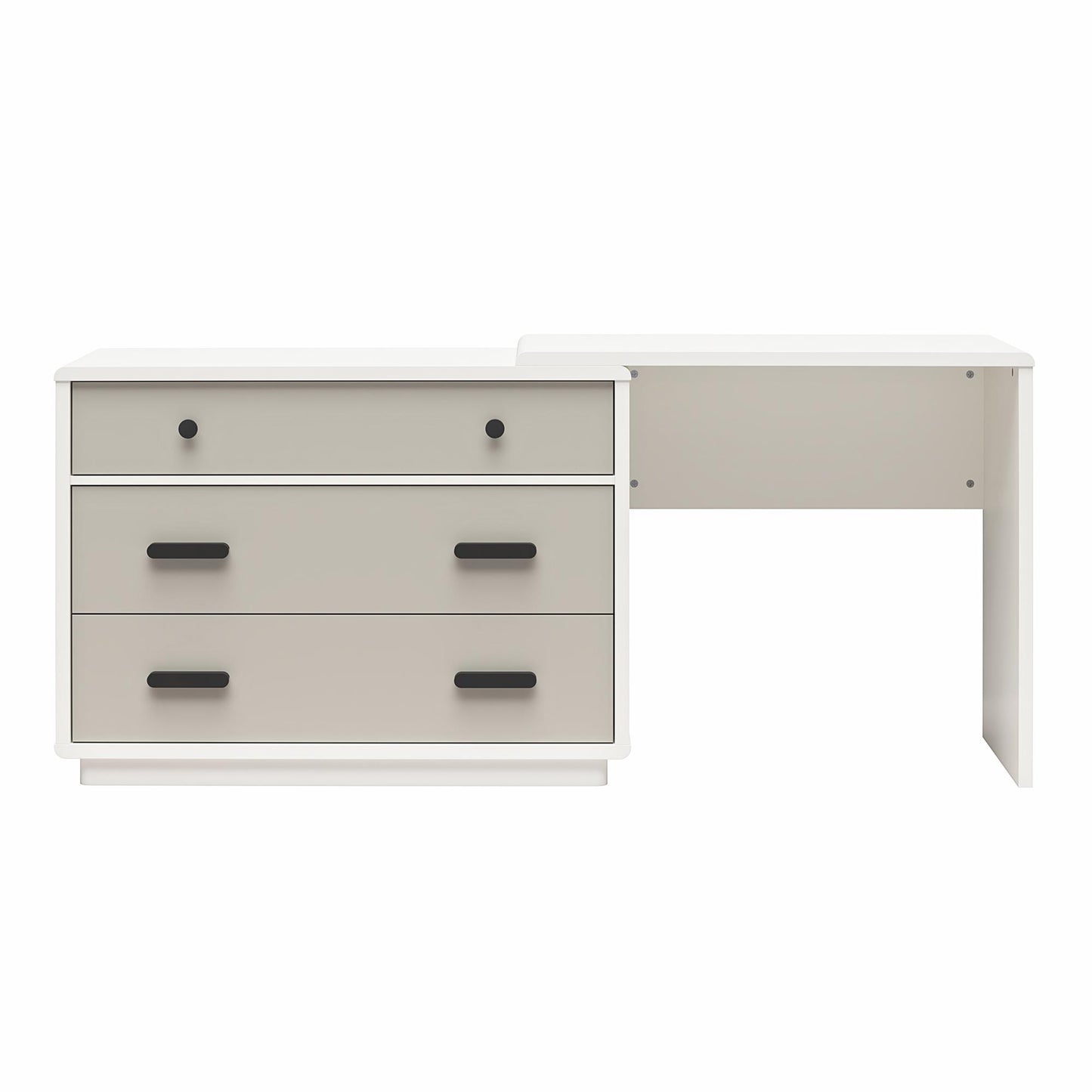 Valencia 3-Drawer Dresser and Desk Combo - Taupe