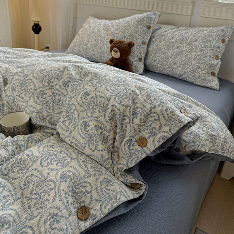 Thickened Cotton-Linen Bedding Set - Multiple Sizes & Styles