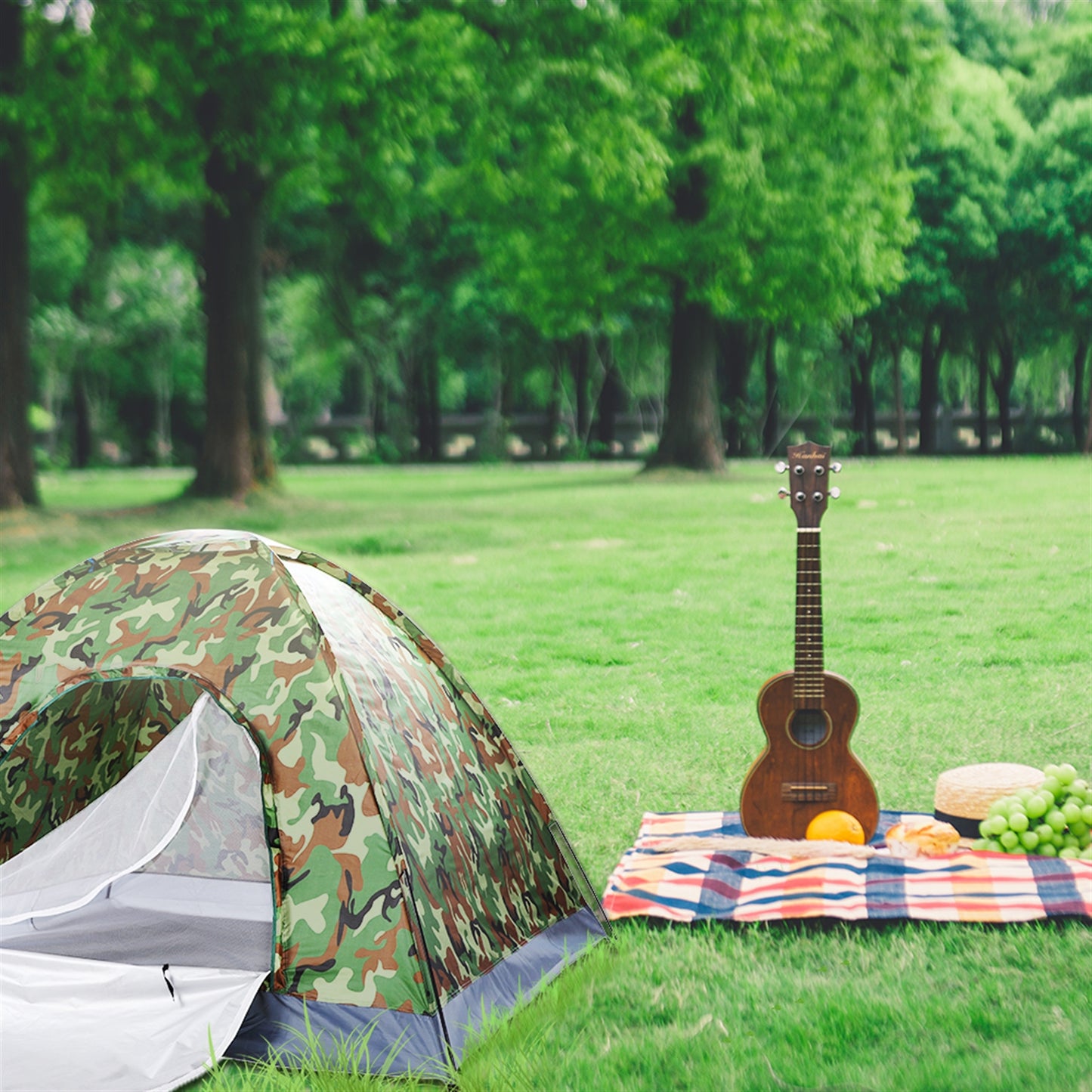 3-4 Person Camouflage Portable Camping Dome Tent