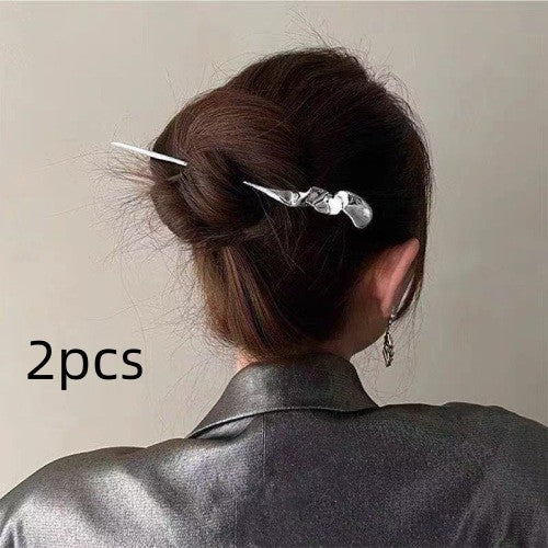 Retro Metal Hairpin for Hair Accessories - Silver & Gun Black Styles