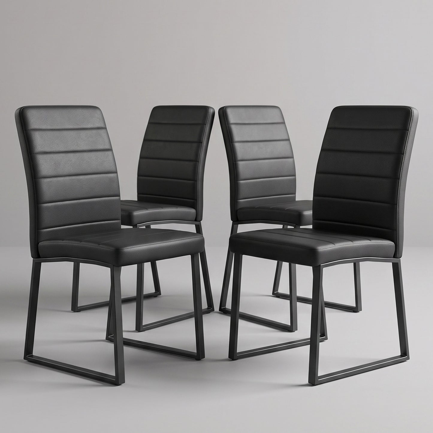 4-Pack - Premium PU Office Dining Chairs With High-density Foam,