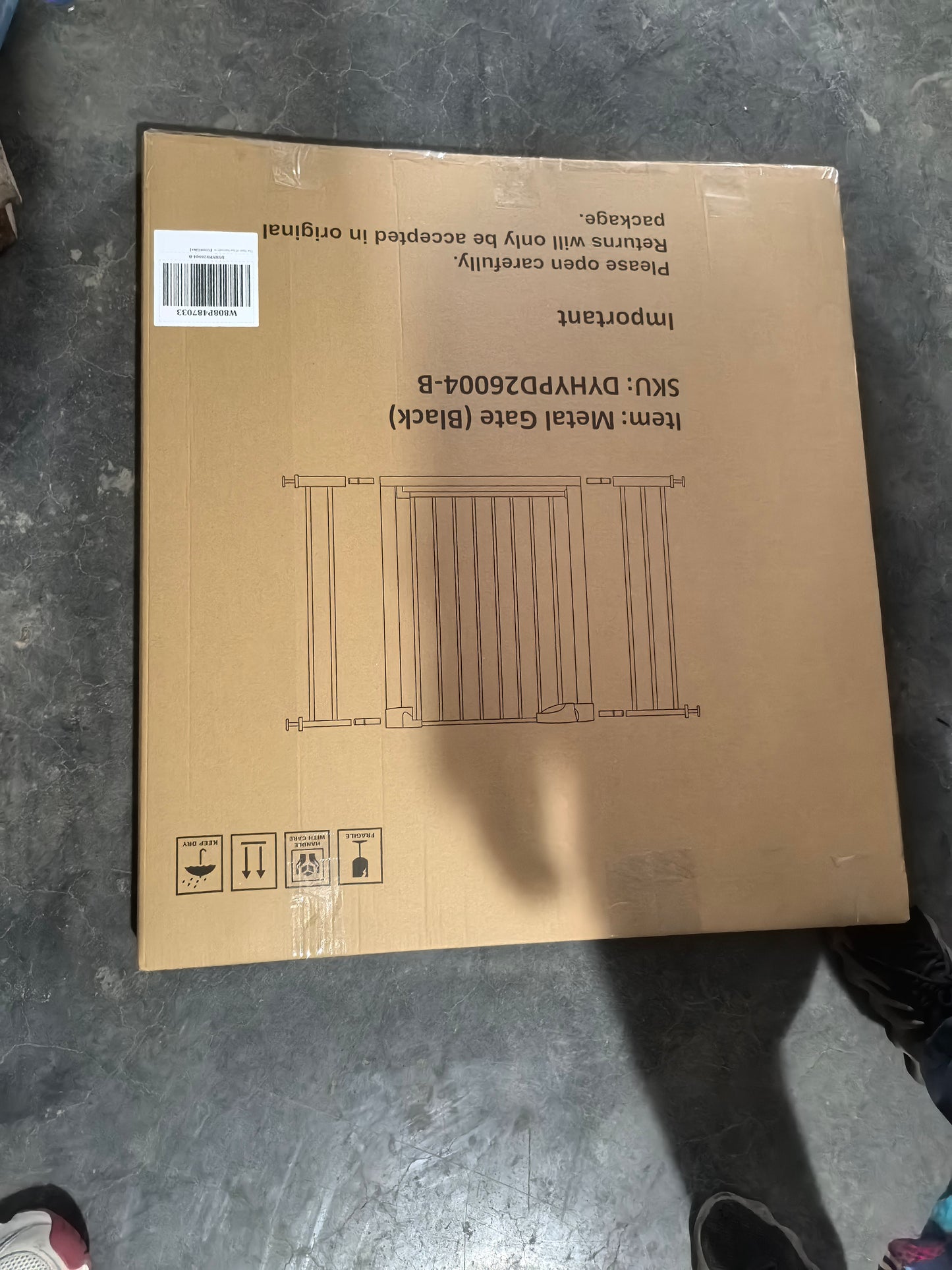 Pressure Mounted Baby Gate with Walk-Through Design - Black