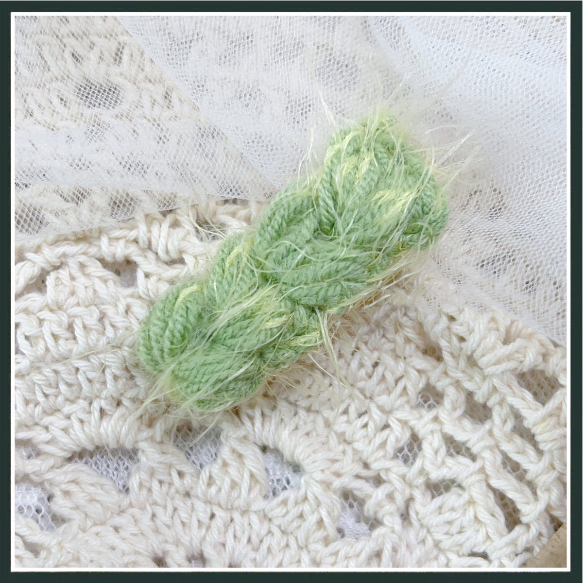 Hand-Crocheted Embroidered Hair Clip, Multiple Colors