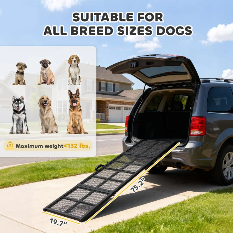 Dog Car Ramp - Extra Long & Wide Foldable Non-Slip Pet Step for Large Small Dogs