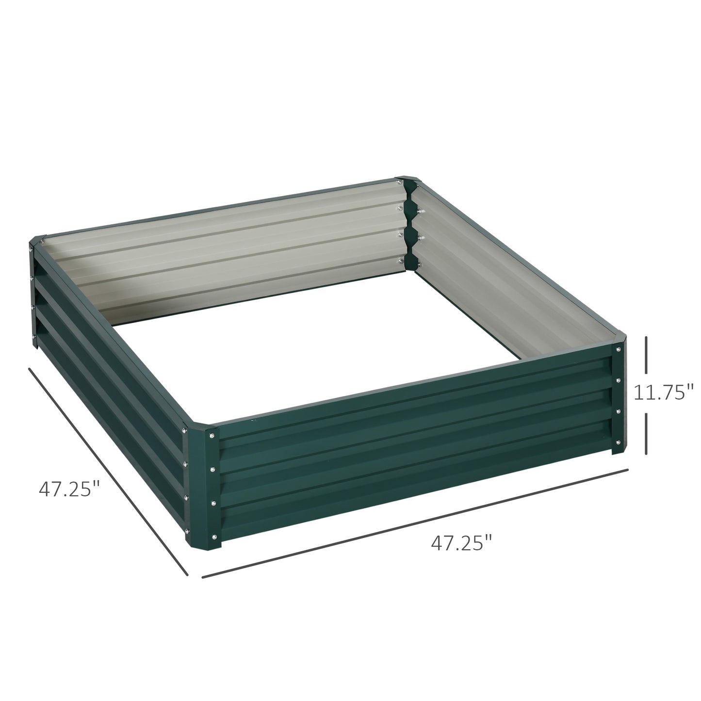 Galvanized Metal Planter Box - Easy Assembly Raised Garden Bed - Green