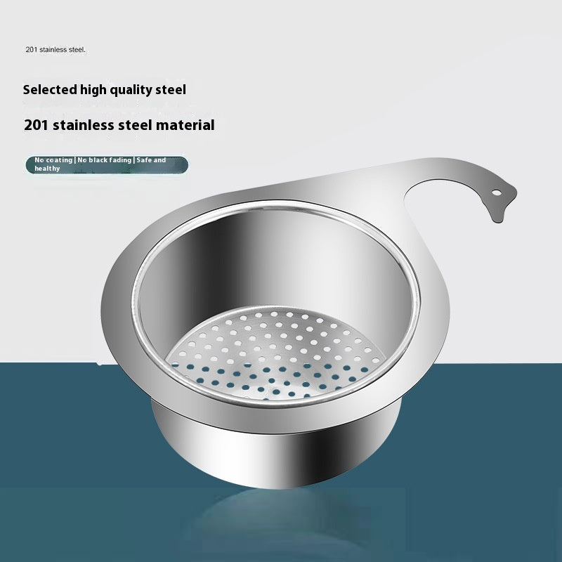 Stainless Steel Swan Drain Basket for Kitchen Storage - Multi-Purpose