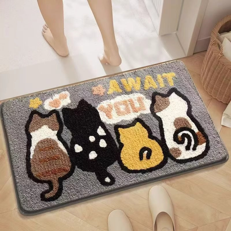 Cute Faux Lambswool Floor Mat for Bathroom and Bedroom - Absorbent and Plush
