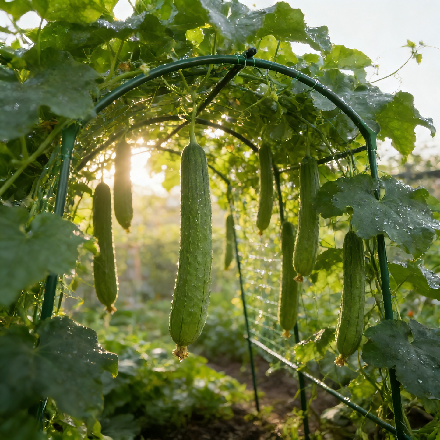 Heavy Duty Metal Garden Arch Trellis - Adjustable Climbing Support