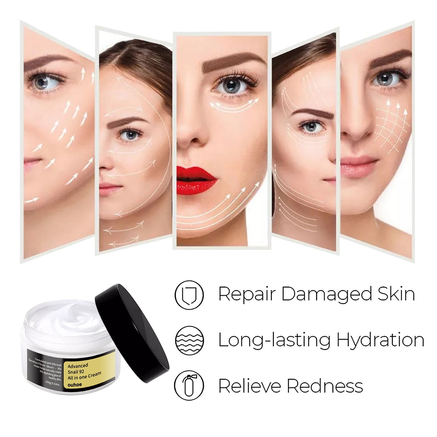 Snail Mucin Facial Moisturizing Cream - Anti-Aging & Hydrating Skin Essence