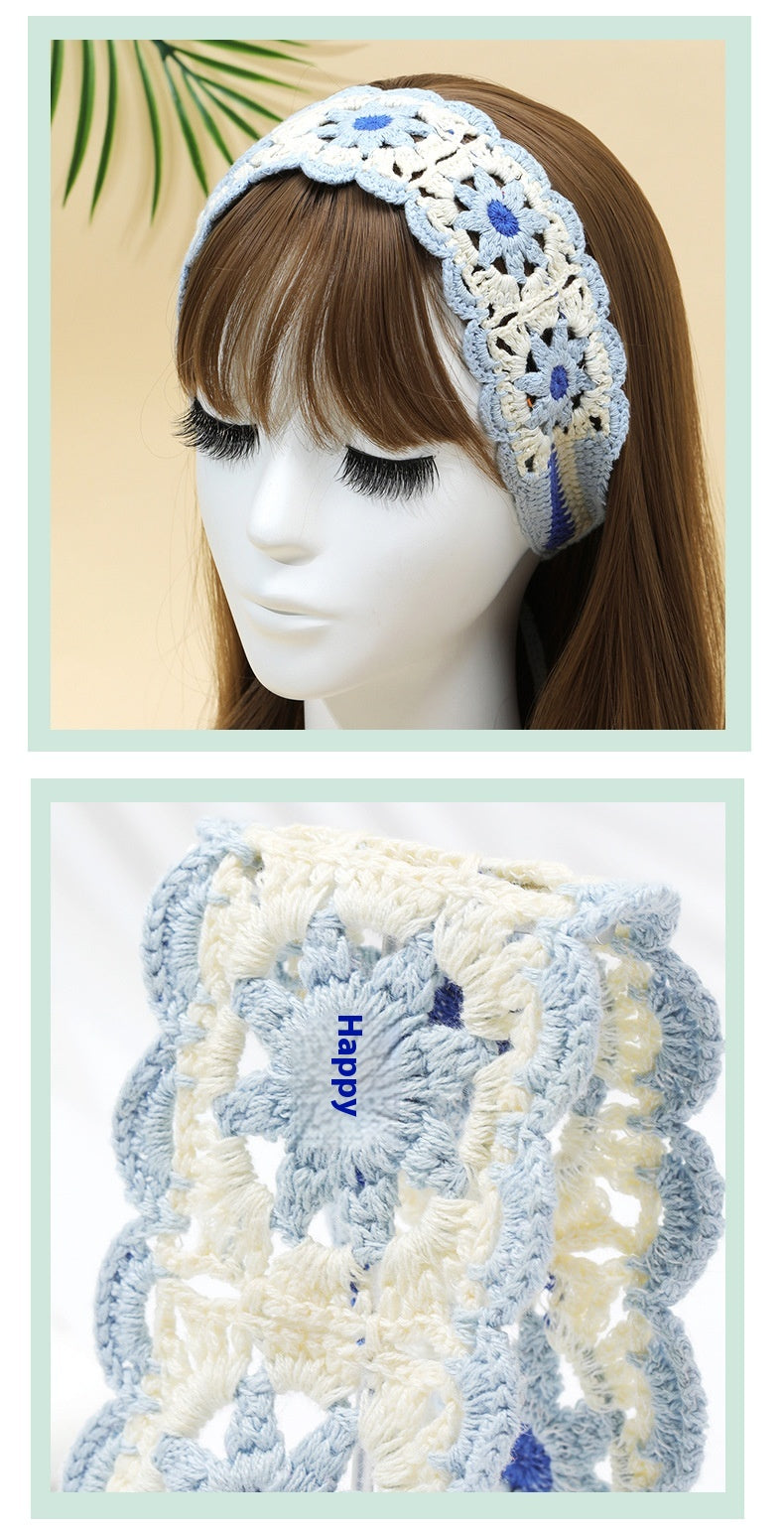 Cotton Flower Hair Band - Blue Floral