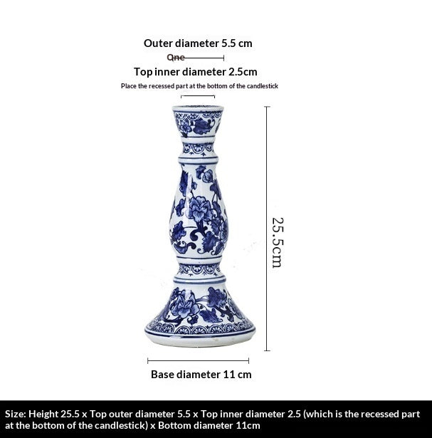 Ceramic Blue-and-White Porcelain Candle Holder - Multiple Sizes & Styles