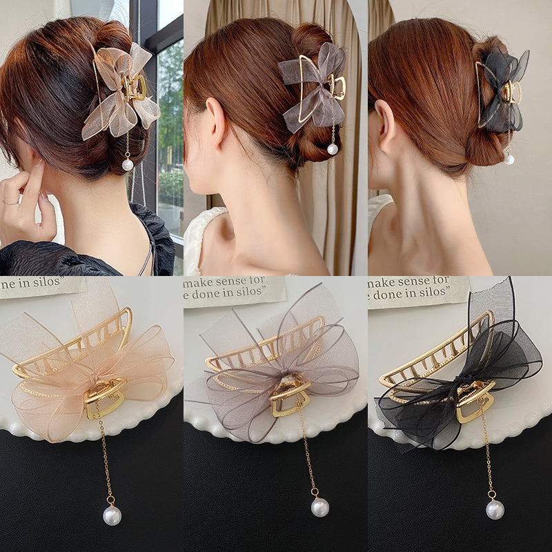 Hair Catch Clip - Metal Bow & Butterfly Designs