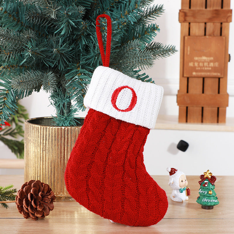 Christmas Stockings Decorative Wool Knitted Socks - Creative Tree Pendant