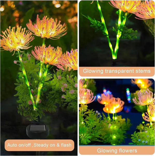Solar Garden Lights - 4 Pack Outdoor Flower Lights with Modes
