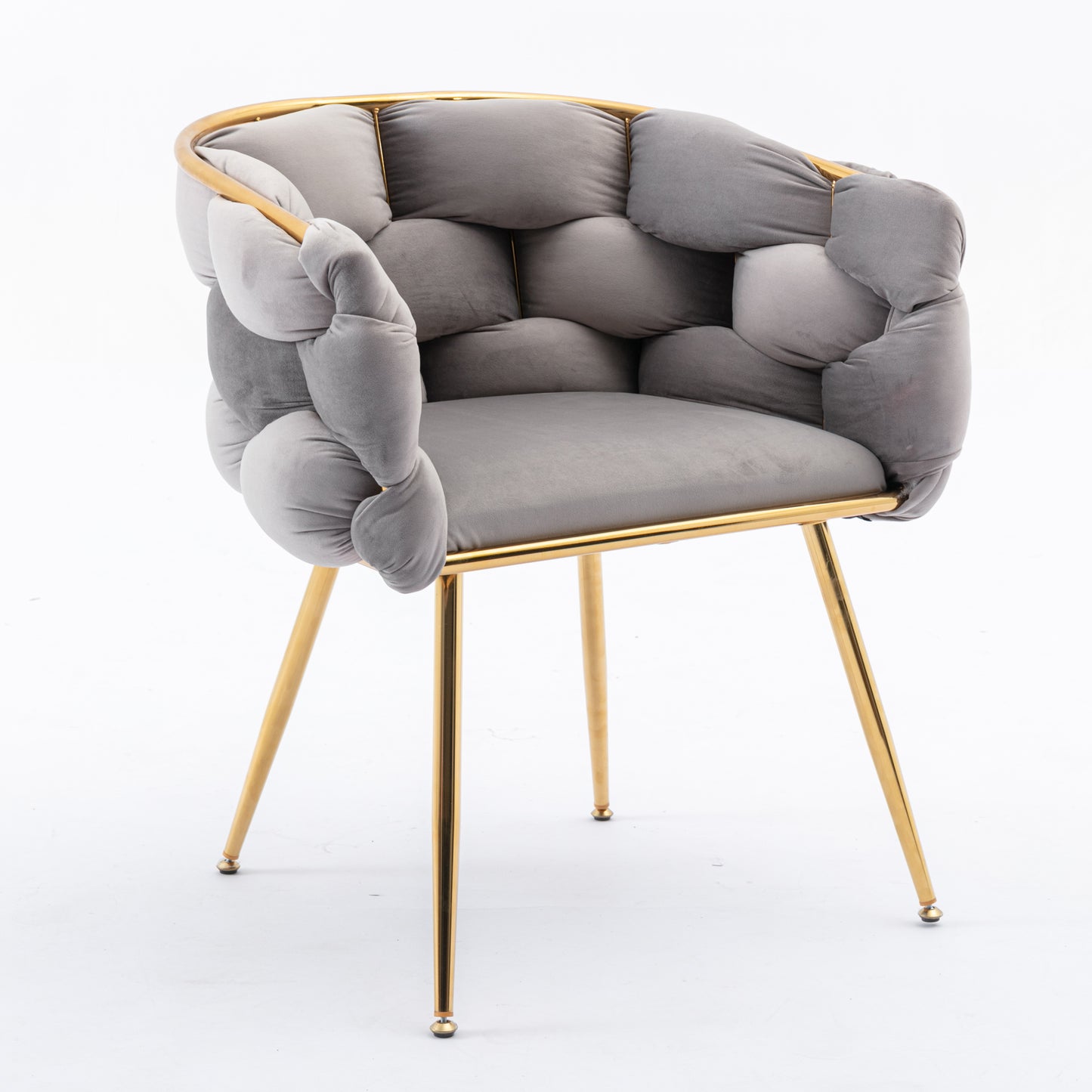 Velvet Accent Chair - Modern Gray Sofa Chair for Bedroom