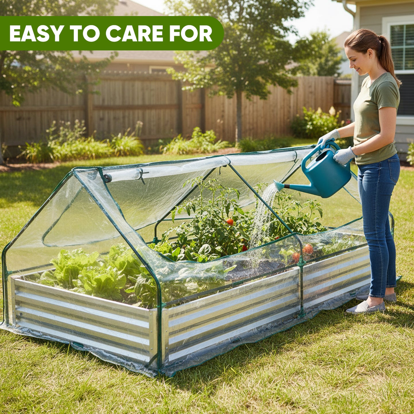 Greenhouse with Double Zipper Doors Waterproof UV Protection for Flowers, Vegetables & Herbs - Multiple Sizes