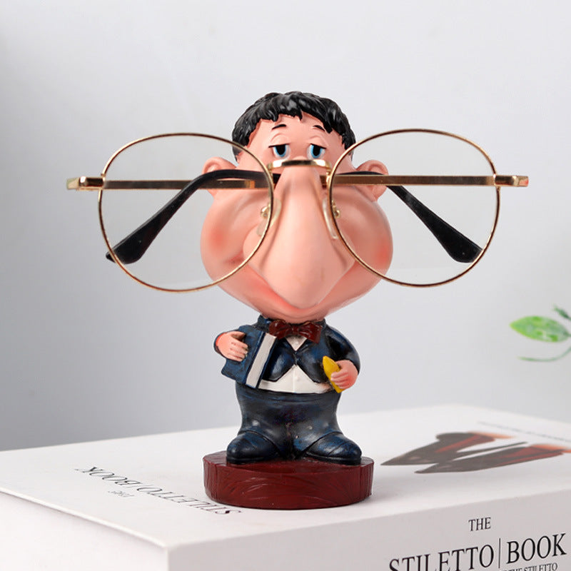 Creative Eyeglass Holder Figurine - Teacher Style Resin Eyewear Stand
