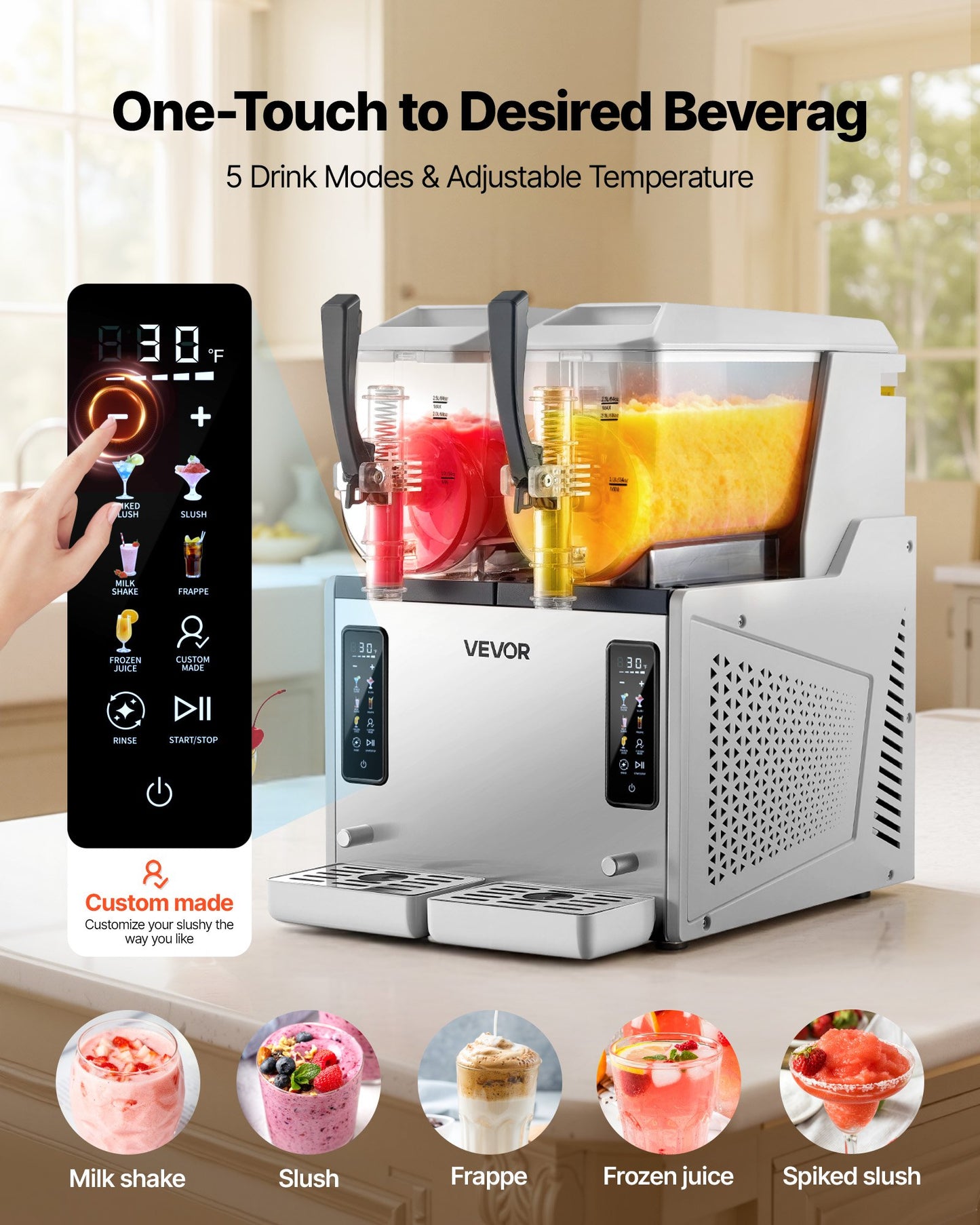 Home & Garden > Kitchen & Dining > Kitchen Appliances > Frozen Drink Makers - 3L Slushie Machine with Self-Cleaning