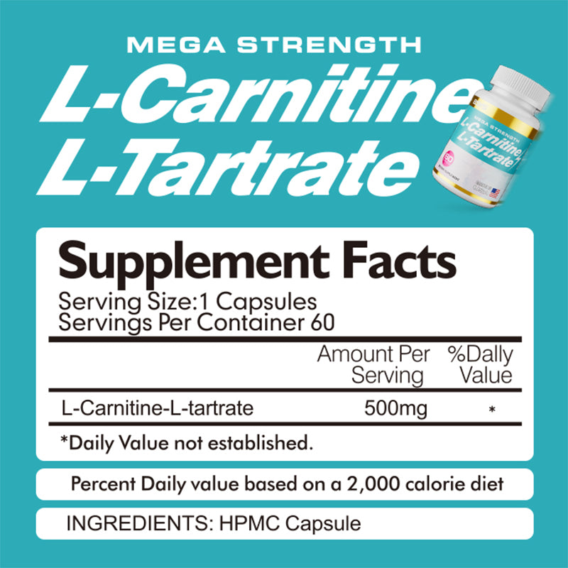 L-Carnitine L-Tartrate Capsules - Natural Energy & Metabolism Support