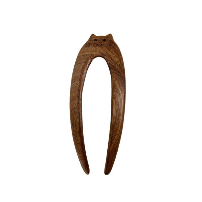 Wooden Hairpin - Chinese Style Geometric Design
