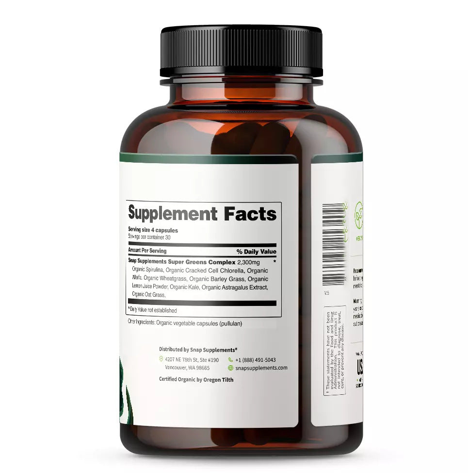 Chlorella Spirulina Dietary Capsules for Detox and Energy - 60 or 120 Count