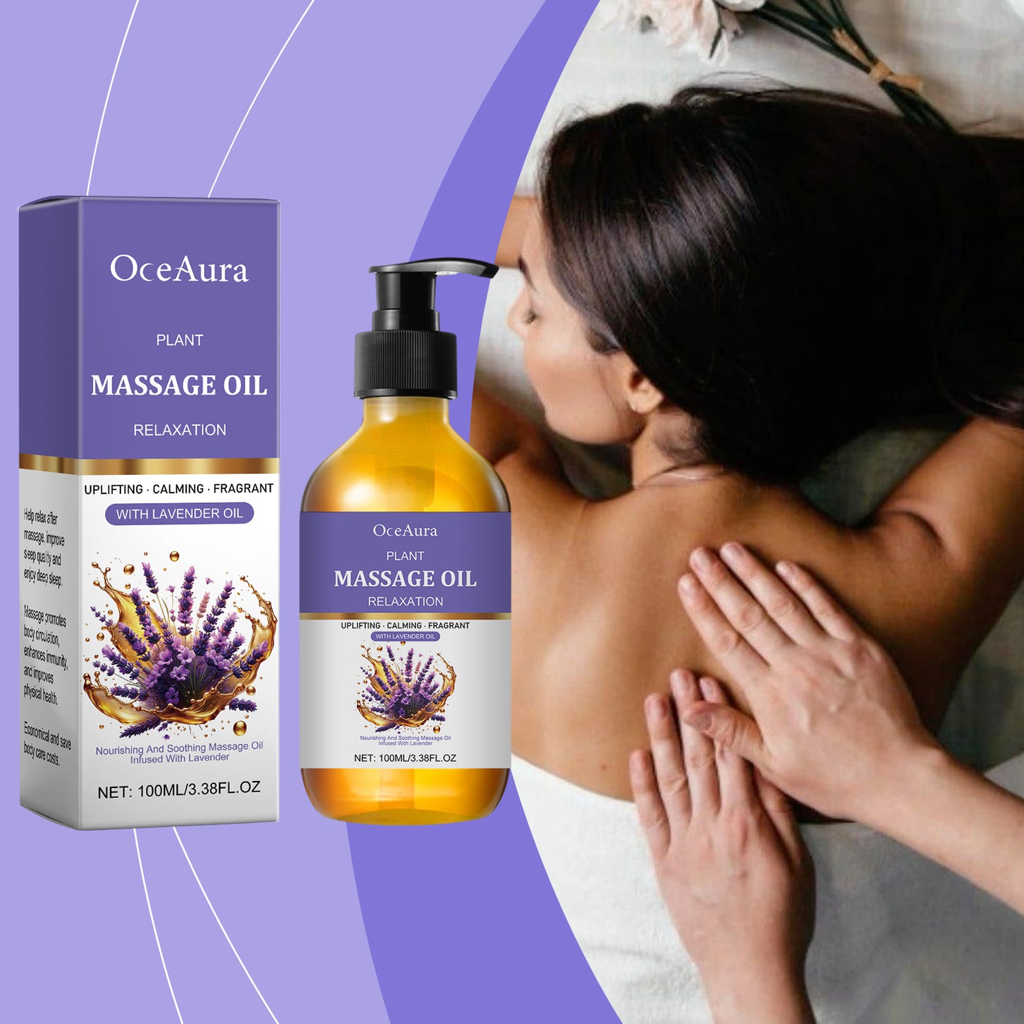 Lavender Body Massage Oil - 100ml Moisturizing & Stress Relief Blend