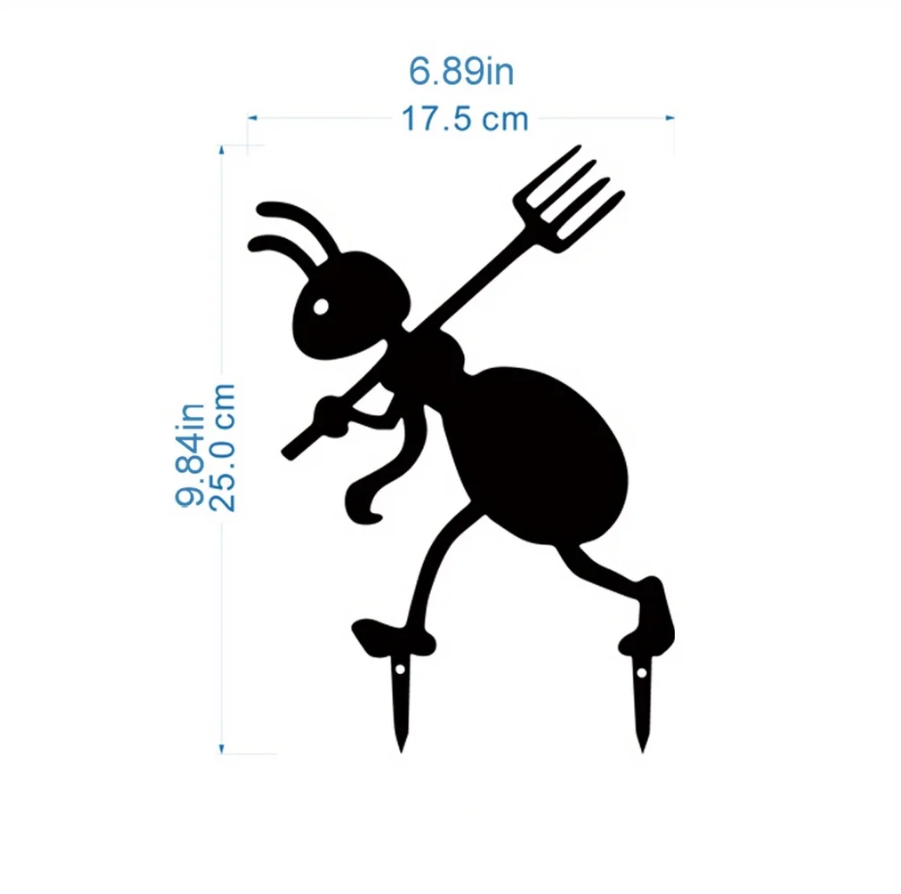 Iron Ant Garden Stake Outdoor Yard Art for Lawn Patio Backyard Decor