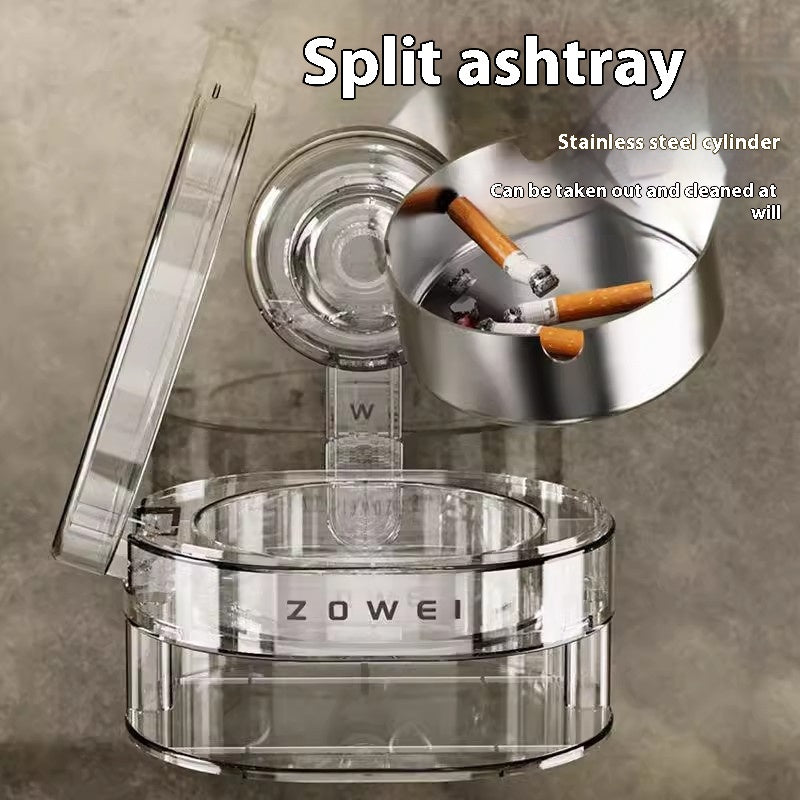 Wall-Mounted Suction Cup Ashtray - Minimalist Plastic Design, No Brand